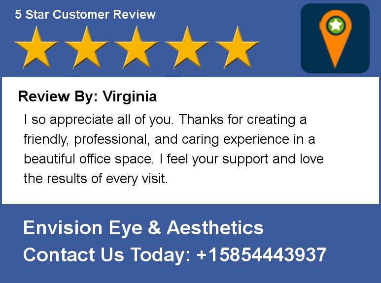 envisionroc's tweet photo. Review By: Virginia I so appreciate all of you. Thanks for creating a friendly, professional, and caring experience https://t.co/bkBs6RmMZS