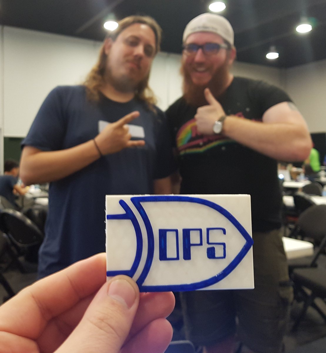 DpsTelecom's tweet photo. Special 3D-printed delivery from @RootAccessCA at @HackFresno. Just 12 hours left in this #hackathon!

#HackFresno2018 #hack #hackerspace #3dprinted #fresno #fresyes #breaking https://t.co/pELIYo2HAP