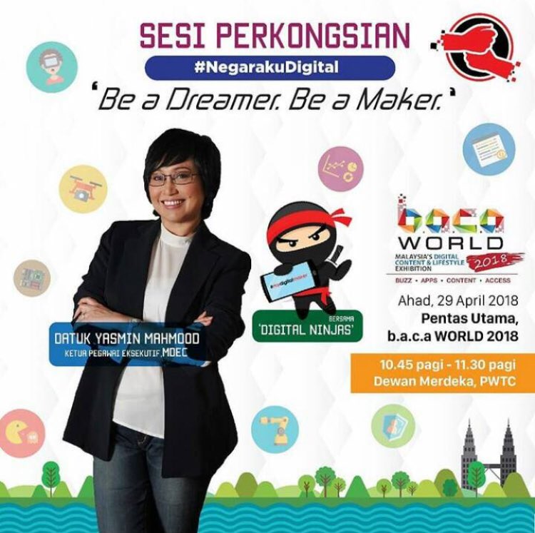 HuzairieYahya96's tweet photo. Pagi tadi ada talk by @YasminMDEC, at B.A.C.A World, PWTC
#YouCanDuit #BacaWorld #NegarakuDigital #HebatkanNegaraku https://t.co/7fJQw5i76s