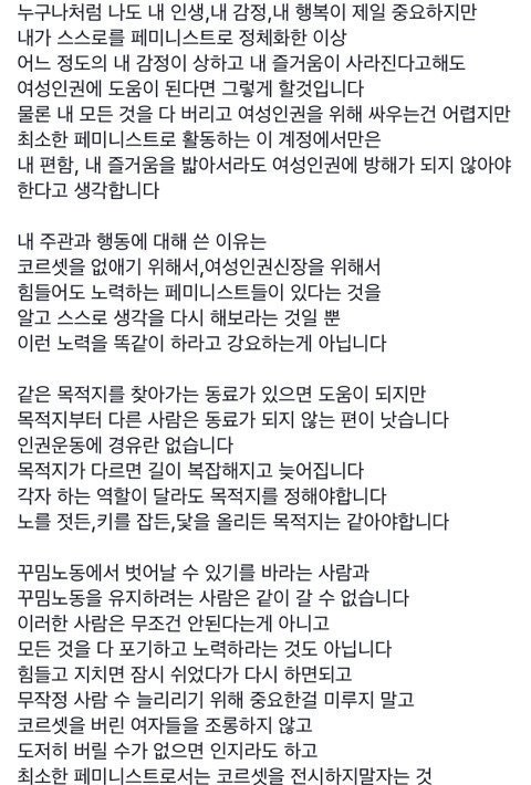 ssulbee's tweet photo. 랟펨(이라고 불리는 사람)들 지겨워서 미치겠지만 코르셋 플로우 끝장봅시다. https://t.co/nRZEzOuKHI