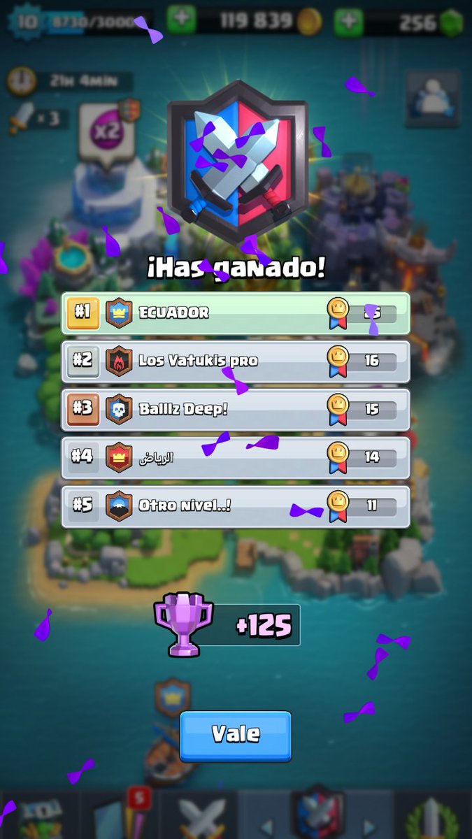 Ganadores de la primera guerra de clanes, y punteando la segunda! 

Al final de la temporada de guerras aceptaremos nuevos miembros!!! 

Unete a la familia.