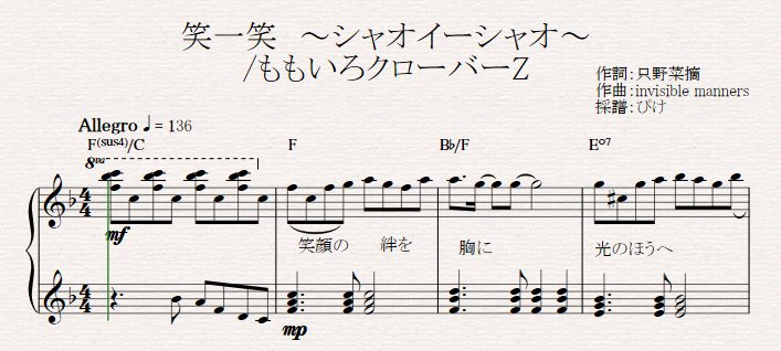 ぴけ ピアノフ 今回 まず子供向けの楽譜を作ってみました この歌のテーマが 笑顔 と やさしさ だと思ったので 響きも明るく うるさくならない感じで 大人でも ちょっと練習すればすぐ弾けるかも 笑顔 スラーに注目 Amazon ピアノフ