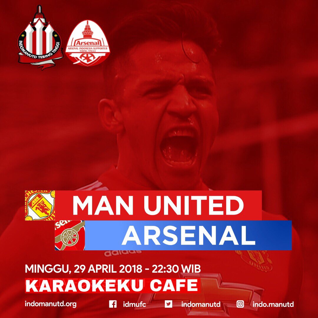NONTON BOLA SERU
BIGMATCH! 
<a href="/ManUtd/">Manchester United</a> vs Arsenal
Malam ini, (29/04) 
OG: 21:00 wib
At KARAOKEKU CAFE
Jl.deblod sundoro tebingtinggi
RAMEKAN!!!!