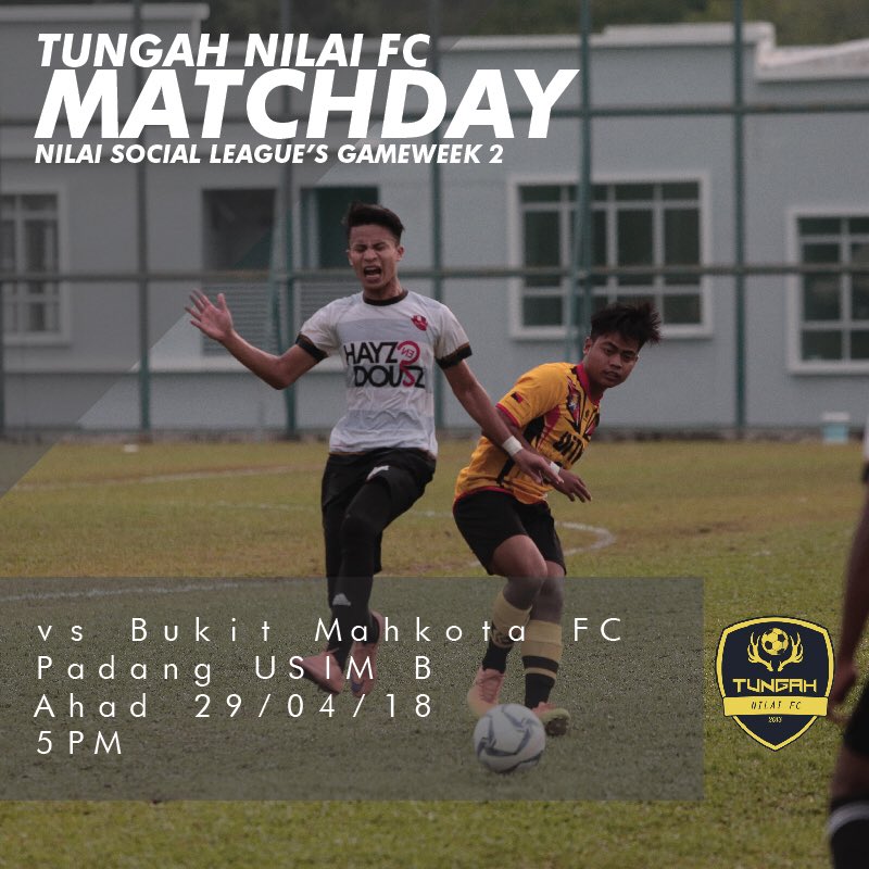 TungahFC's tweet photo. Matchday!

Nilai Social League’s Gameweek 2
Tungah Nilai FC vs Bukit Mahkota FC
Padang USIM B, 5pm
FREE entrance!

#ComeOnYouTungah https://t.co/0gHA804VLu