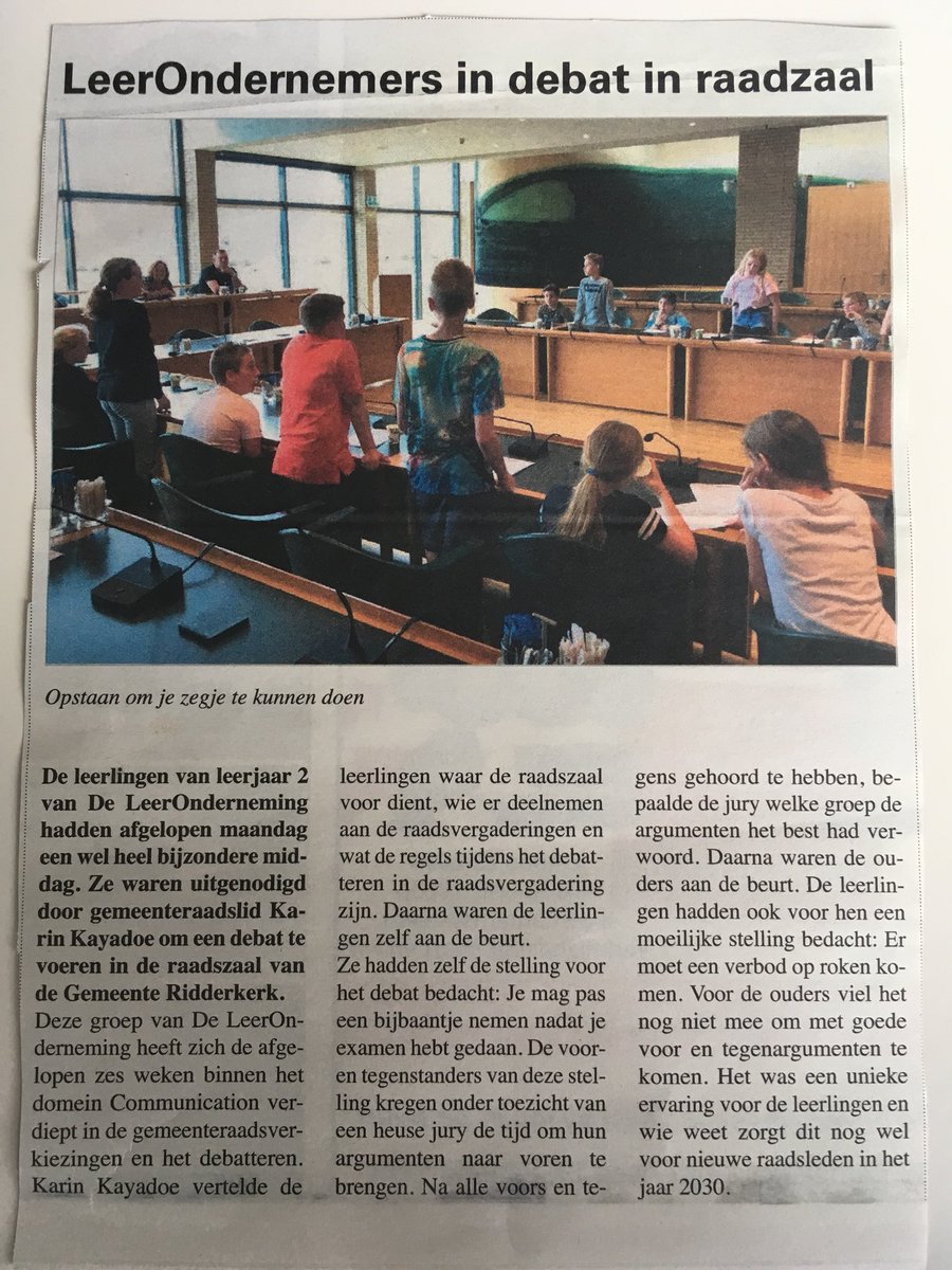 Leuk stuk van de <a href="/leeronderneming/">De LeerOnderneming</a> in de combinatie. Hier op de foto als voorzitter van t debat. Weer een hele andere tak van sport #ridderkerk