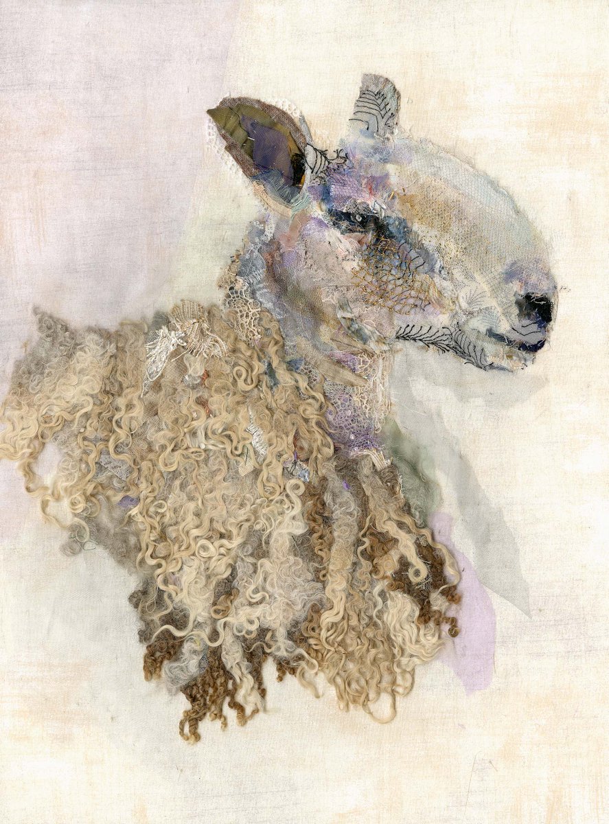 Thrilled to have sold #bluefacedleicester #sheep. Huge thanks to @chapelgallery #wool #textileart #textilecollage #handstitched #art #fleece #fibreart #homedecor #wallart #interiordesign