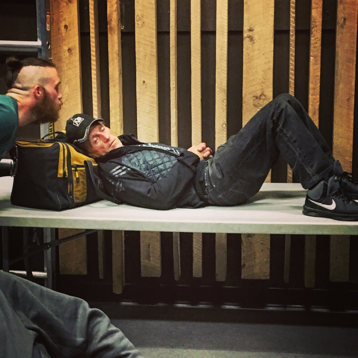 It’s one of wrestling’s rarest #phenomenons. The sighting of a sleeping #dragon. This RARE picture was captured at <a href="/Kelownainvasion/">Kelowna Invasion ICW</a> in Vernon, April 28th for documentation and research purposes. 😈💪🏼
•
•
#shreddz #prowrestler #wrestling #icw #blackdragon #rare
