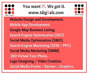tdigitalsx's tweet photo. List of our services
#TDigitals #DigitalMarketingAgency #Services #SEO #SMO #PPC #SEM #SMM #AnimationVideo #LogoDesign #WebsiteDesign #WebsiteDevelopment https://t.co/ukpZ3Kb3ZC