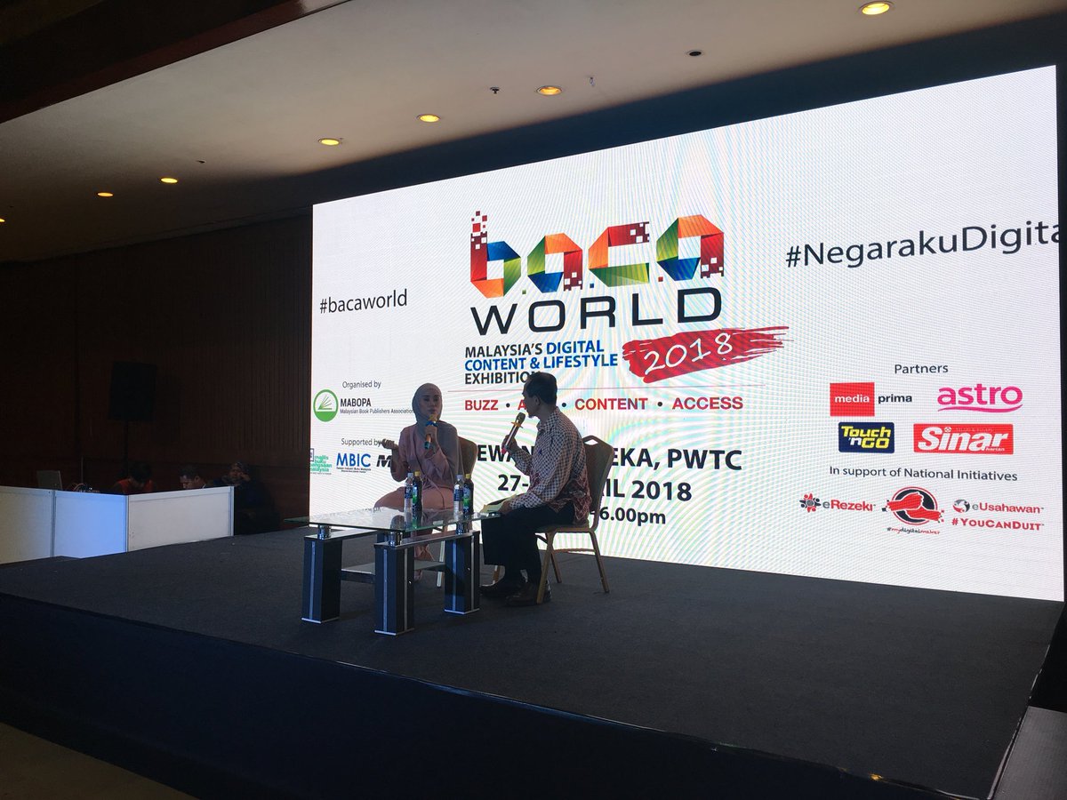 ariefhs's tweet photo. Thank you Ms @BELLAZAHIR from @thevocket for your session on building Youtube channel in Malaysia. #BACAWorld 2018 #klibf #pbakl https://t.co/aLwxdfZIH0