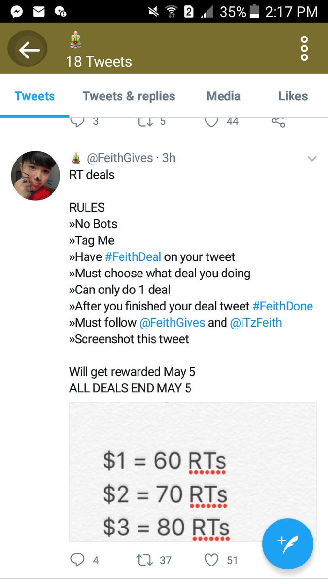 VminDeals's tweet photo. Help again fam!
10$- 20rts!
I just want to try!
#FeithDeal https://t.co/KxrfQvdghl
