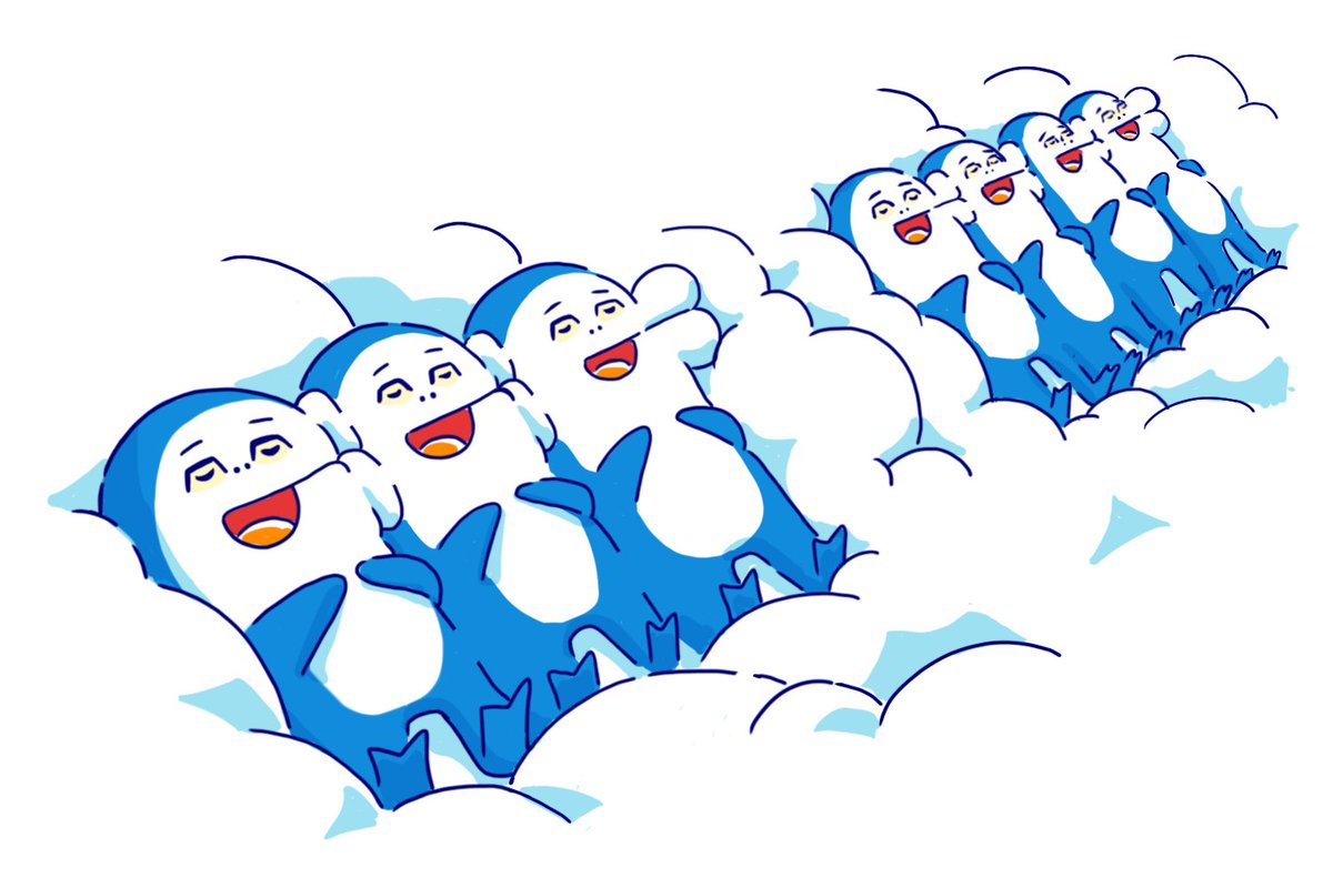 too many no humans penguin odd one out open mouth bird smile  illustration images