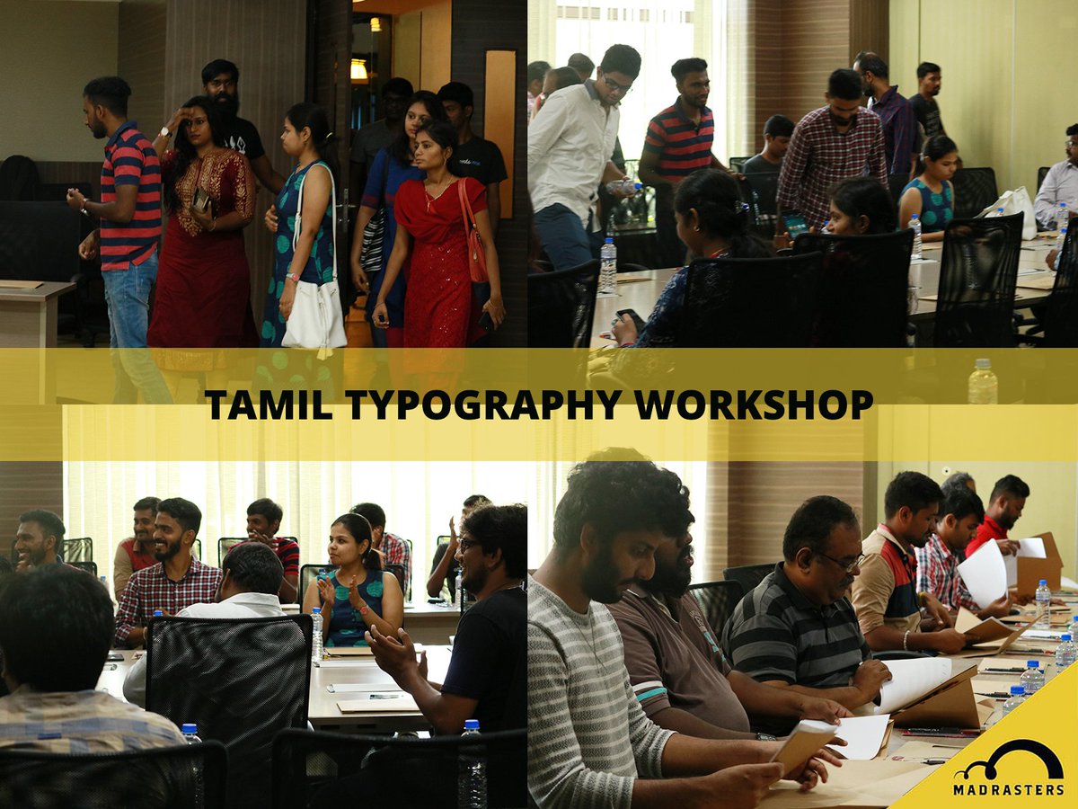 madrasters's tweet photo. Getting started! Tamil Typography Workshop.
#madrastersworkshop #madrasters #tamil #tamiltypography #typographyworkshop #typography #chennai #designworkshop #designers #workshop https://t.co/2ekuiELWBQ