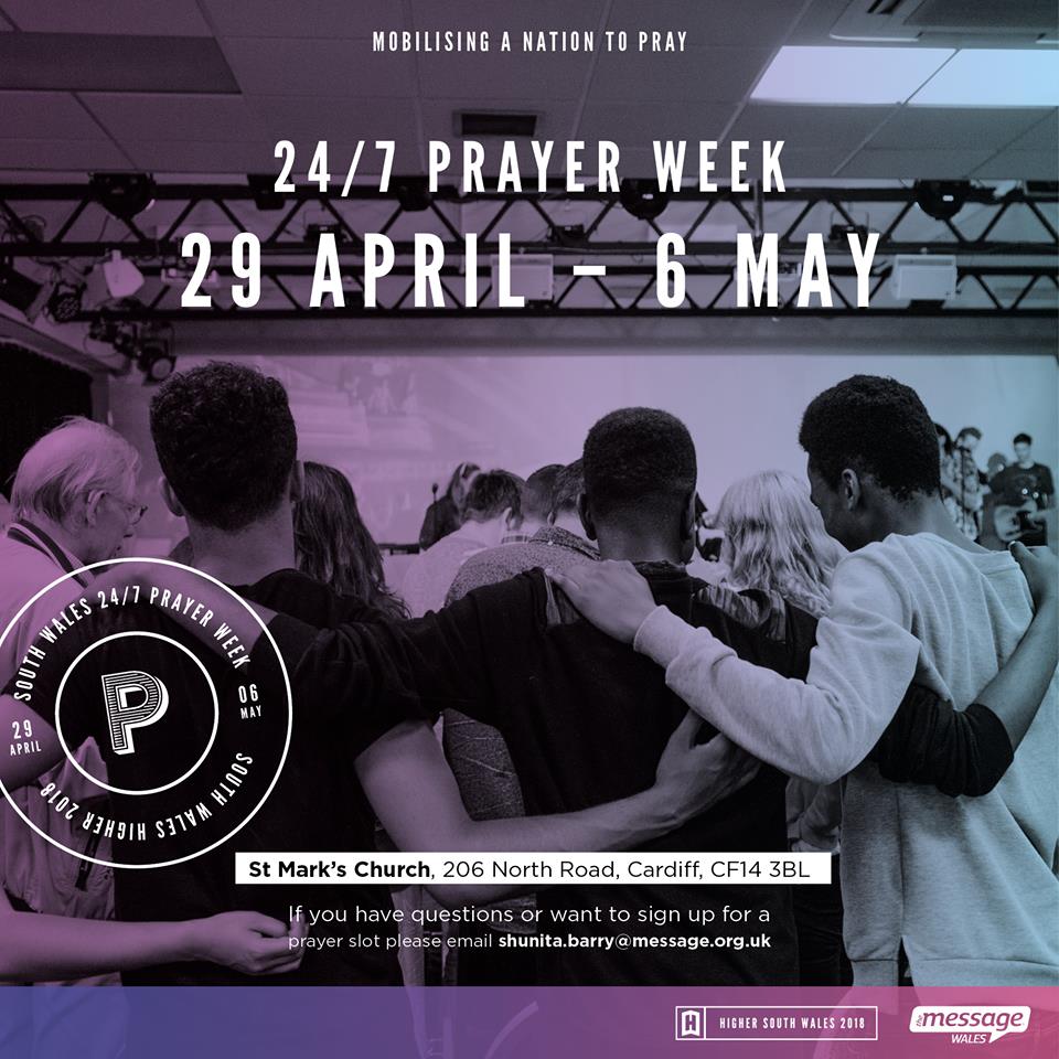 TheNetCardiff's tweet photo. @MessageWales 24/7 Prayer event is starting today. It is not to late to get involved and pray for our city and the youth of Wales. https://t.co/lUuSCqVqVF https://t.co/Gj6mY0DDrX