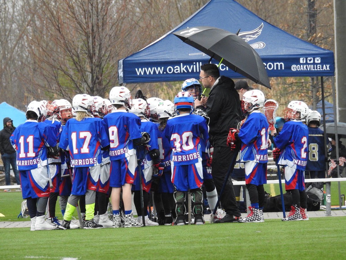WhitbyLacrosse's tweet photo. Congrats to our Novice1 team on their 2 wins yesterday. Keep it going. #cherrybeach #wearewarriors #novice1 #fieldlacrosse #rainorshine https://t.co/CRn8kbOtg9