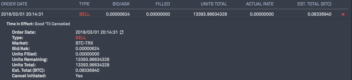 Little_Hurk's tweet image. @BittrexExchange Support Ticket #1246709
No help for over 50 days!! My tokens are stuck in Reserve and Order will NOT CANCEL!!!! I was contacted over a month ago an "assured" my ticket would be escalated to a manual cancel from your end...WTF!!!