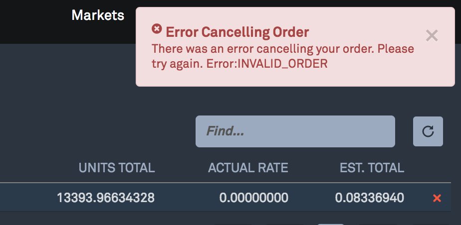 Little_Hurk's tweet image. @BittrexExchange Support Ticket #1246709
No help for over 50 days!! My tokens are stuck in Reserve and Order will NOT CANCEL!!!! I was contacted over a month ago an "assured" my ticket would be escalated to a manual cancel from your end...WTF!!!