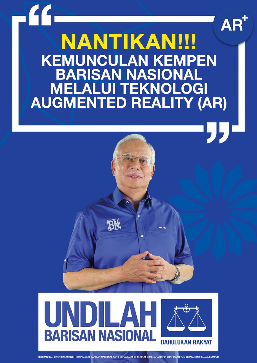 NajibRazak's tweet photo. Tak lama lagi, cara baharu untuk menyertai dan mendalami kempen #PRU14 Barisan Nasional! #BersamaBN #HebatkanNegaraku https://t.co/pLx78hGmog