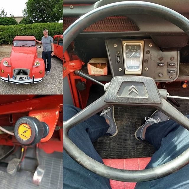 alexcooper99's tweet photo. Loved having a zip around in this 2CV For the millenials the round, yellow thing is a choke #france #2CV #assignan https://t.co/x2tZF1r4cB https://t.co/ssI8Ve02gn