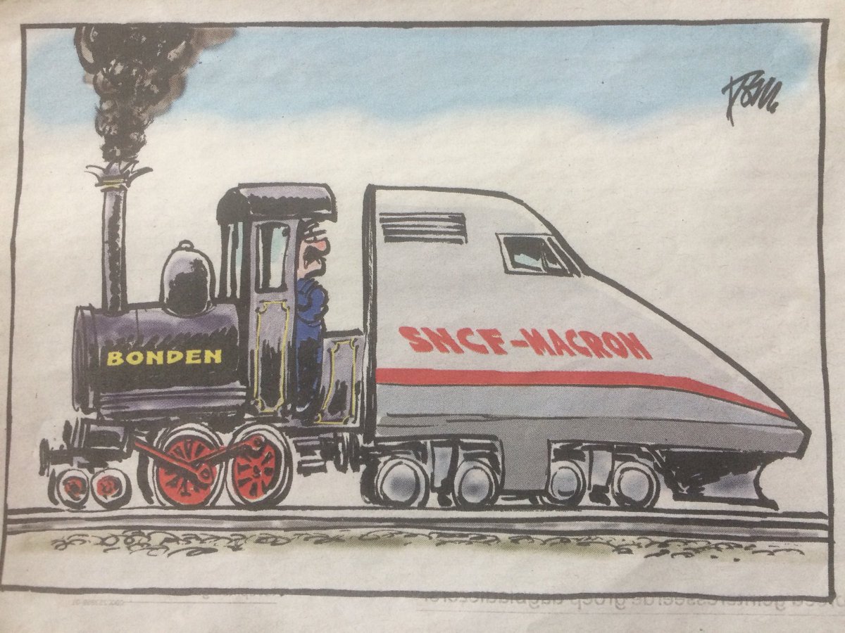 jlllesage13's tweet photo. An interesting view of the Dutch press on the French railways reform (“bonden” means unions) https://t.co/ws6vFNbaNq
