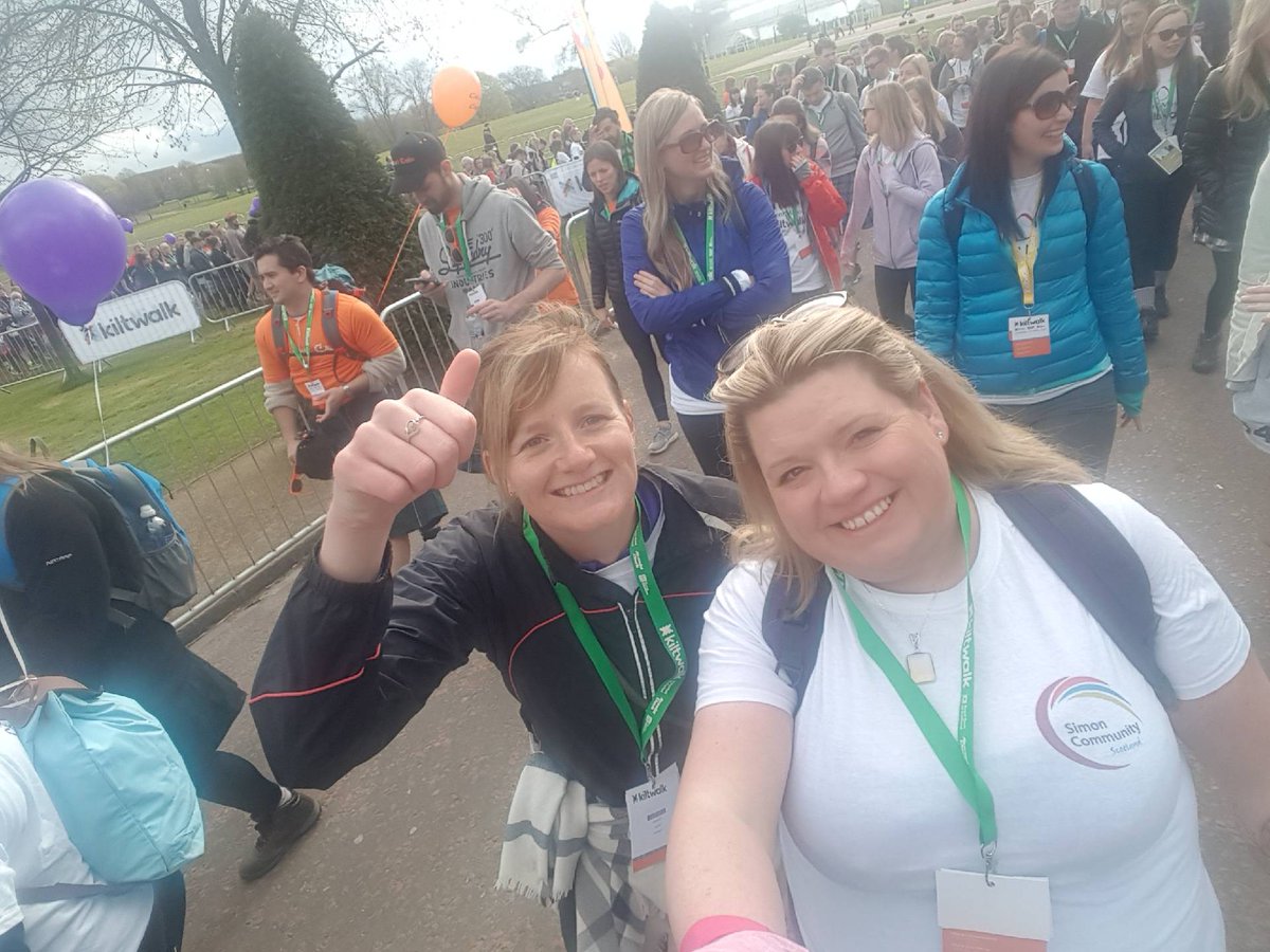 SimonCommScot's tweet photo. #simonscotlad own tartan army out on the streets for @thekiltwalk good luck Megan and Donna. Only 23 miles to go @T4Homelessness #homelessness https://t.co/YkdWRd5MVr