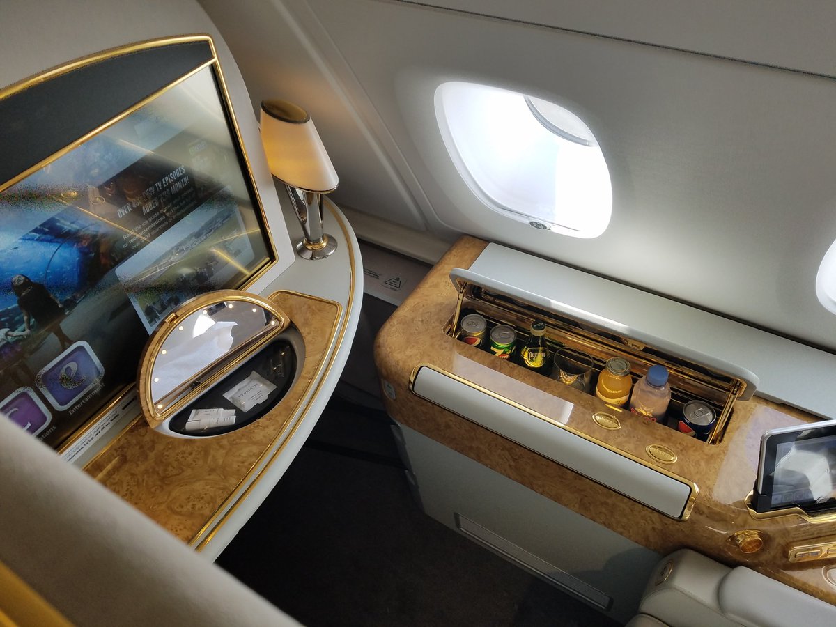 business class pod on an emirates a380