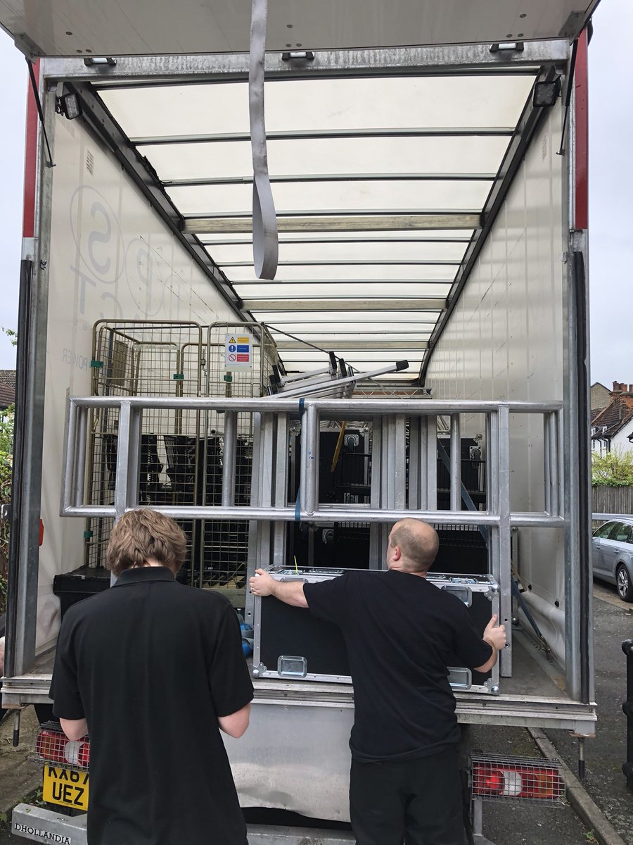 WFGangShow's tweet photo. The back stage team have arrived ✅ The van has arrived ✅ Van unloaded ✅ time to get this hall looking like a theatre 🎭 #wfgangshow #wfgs2018 #iscoutonstage https://t.co/PQ3NUcbRxY