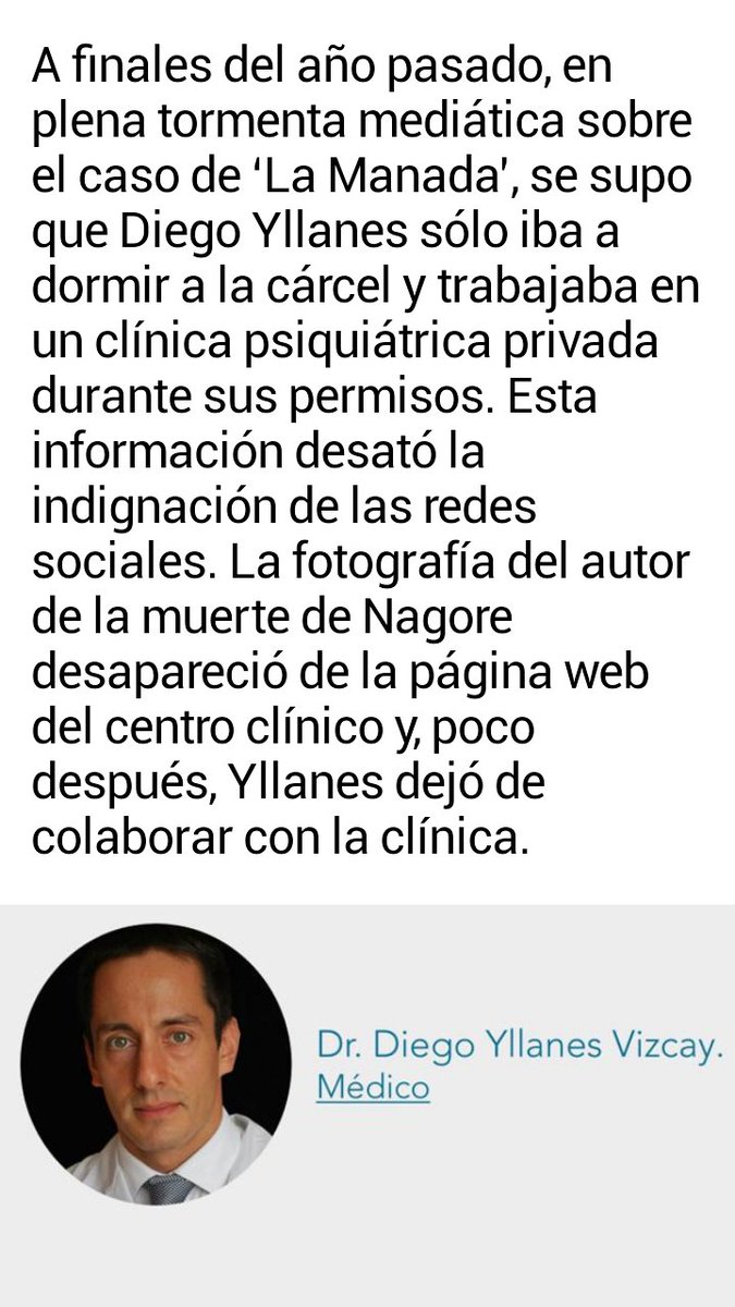 indiggato's tweet photo. Si dentro de dos años tienes necesidad de visitar a un #Psiquiatra, la #SanidadPública puede asignarte al asesino y violador de #NagoreLaffage,
gracias a la larga mano del #OpusDei y a los #FiscalesAfinadores (puede que tb del #Opus).
#SentenciaALaManada
https://t.co/tRuUBYJ4pA https://t.co/ruwClKjYCv