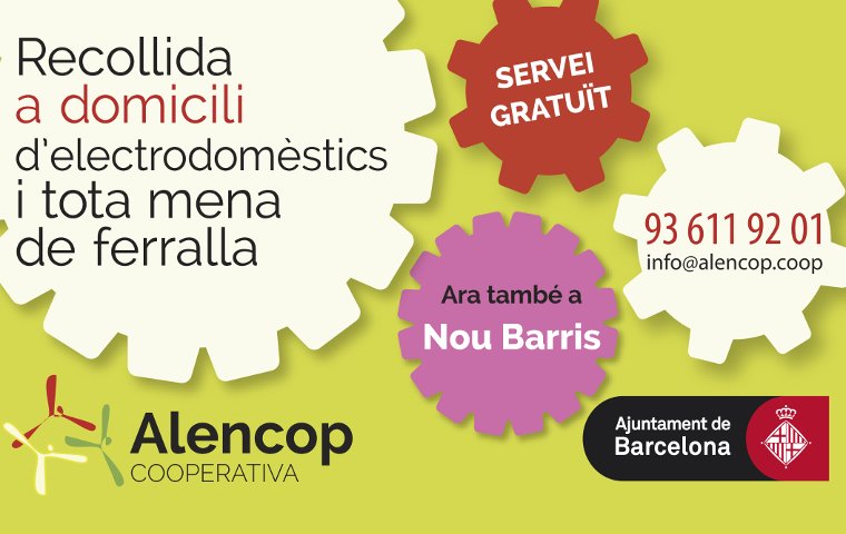 Bcn_NouBarris's tweet photo. Arriba a 8 barris del districte @Alencop_coop, la cooperativa de recollida de ferralla i electrodomèstics amb suport de l'Ajuntament, creada per immigrants que eviten així el risc d'exclusió social. Ofereixen servei gratuït i a domicili: https://t.co/aPn48hMoam #NouBarris https://t.co/n6YgxBMiDE