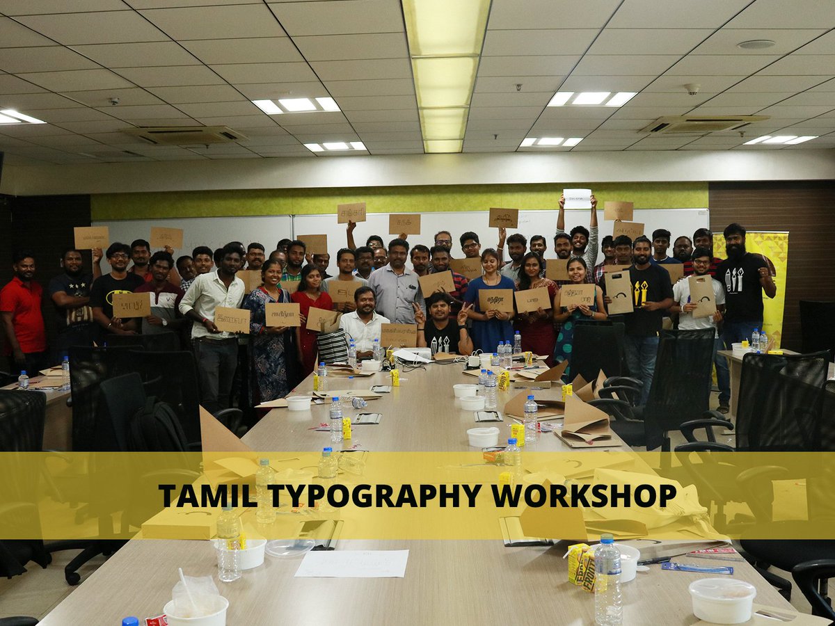madrasters's tweet photo. Thank you all for making it happen! The First Tamil Typography in the World! Team @madrasters is blissful to organize such memorable workshop.
#madrastersworkshop #madrasters #tamil #tamiltypography #typographyworkshop #typography #chennai #designworkshop #designers #workshop https://t.co/TcMUwqF9tq
