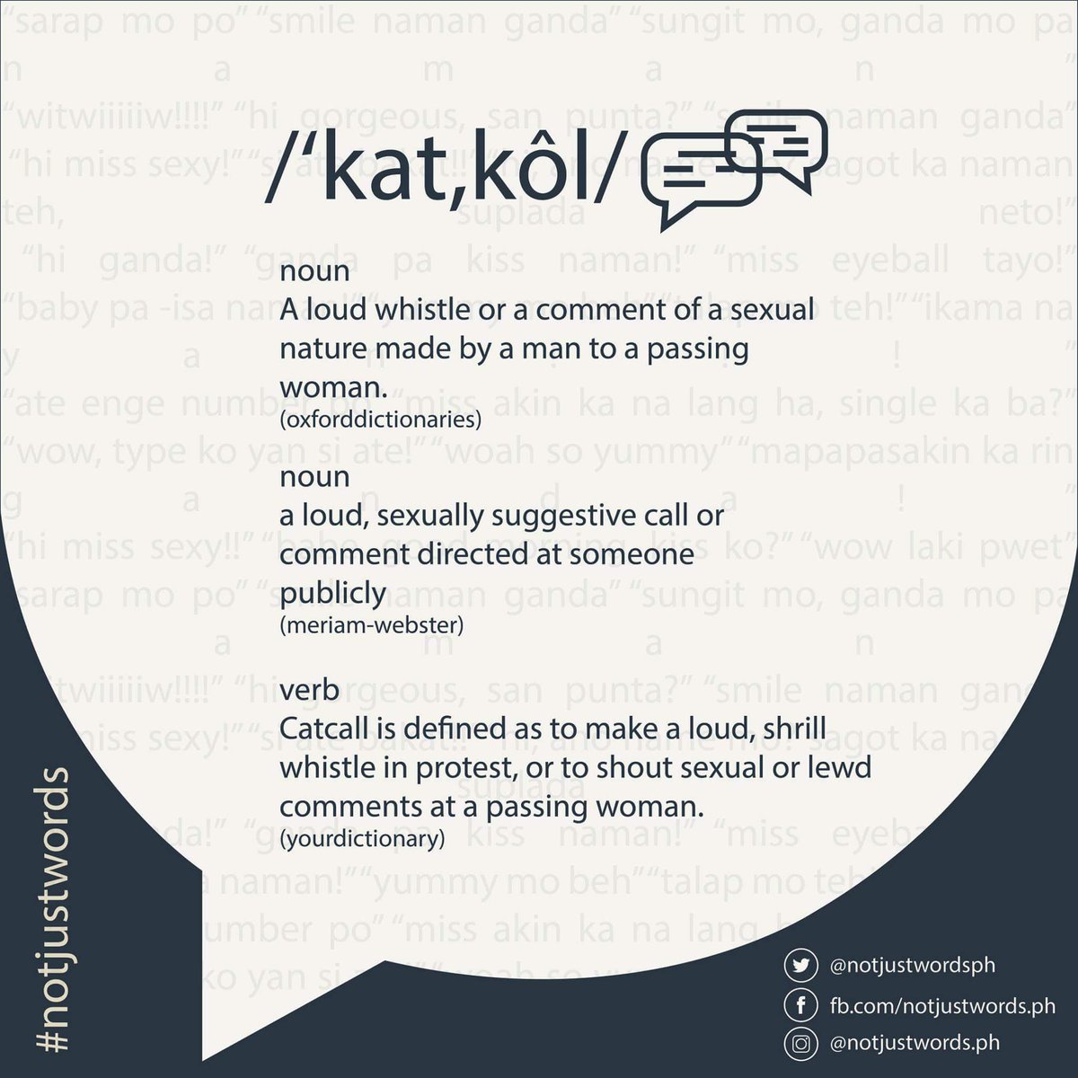 notjustwordsph's tweet photo. #Catcalling as defined in the dictionaries. #notjustwords #dontme https://t.co/U87iYowG1g