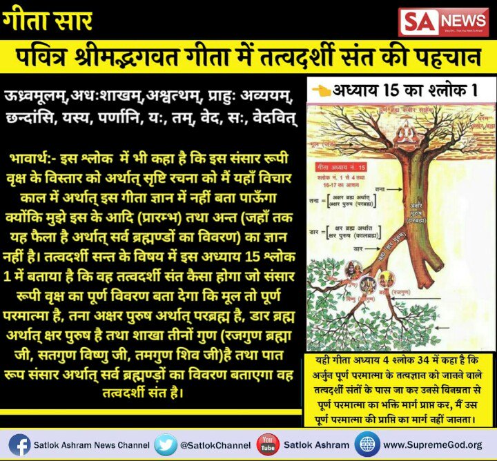 jindadas12's tweet photo. #SaviorOfTheWorld
तत्वदर्शी संत अथार्थ सच्चे सद्गुरु वह होते हैं जो अपने शिष्य के प्रारब्ध के पापों का नाश करके सर्व सुख और पूर्ण मोक्ष प्रदान करते हैं।
👇
मांसा घटे न तिल बढे,विधना लिखे जो लेख l 
सांचा सतगुरु मेट कर,उपर मार दै मेख ll 
👉देखें साधना टीवी 7:30 PM से
@SrBachchan https://t.co/h19DizS5Lh