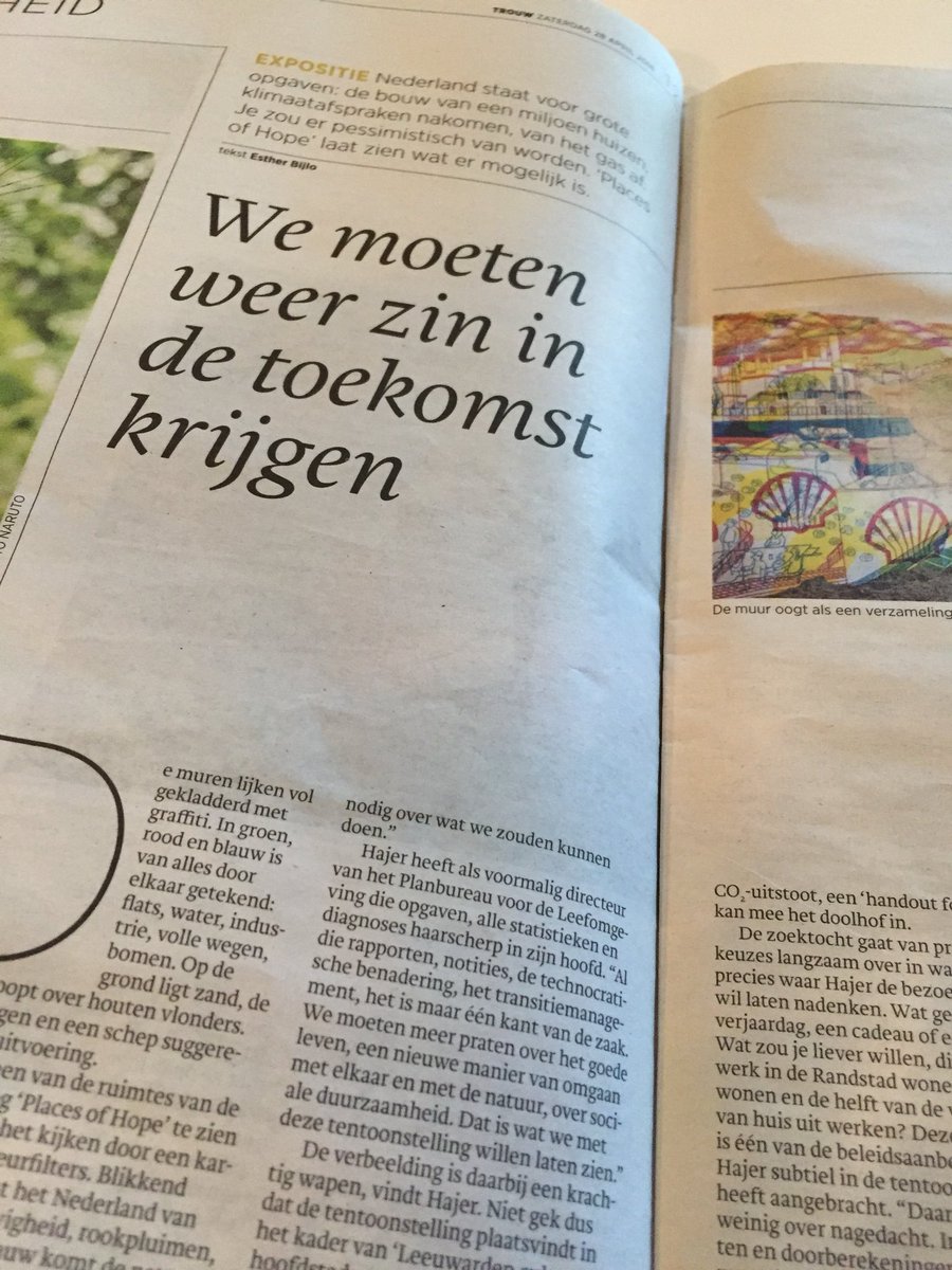 #Zin in de #toekomst: mooie aandacht voor <a href="/PlacesHope/">Places Of Hope</a> in <a href="/trouw/">Trouw</a> dit weekend