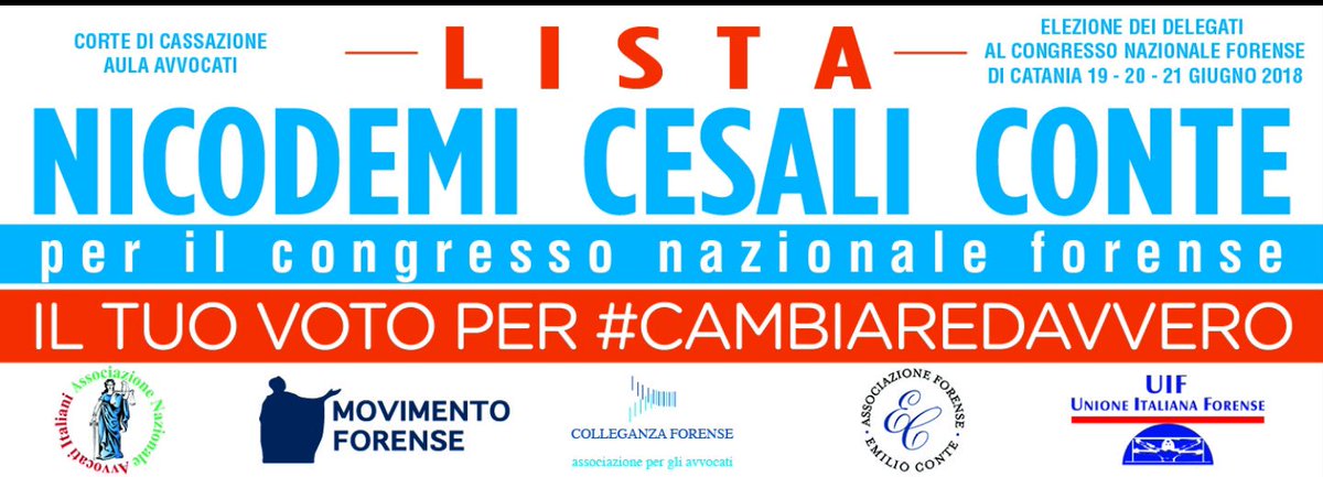 Il 19-20-21 giugno si voteranno i delegati al congresso Nazionale forense .Spero nel Vostro sostegno