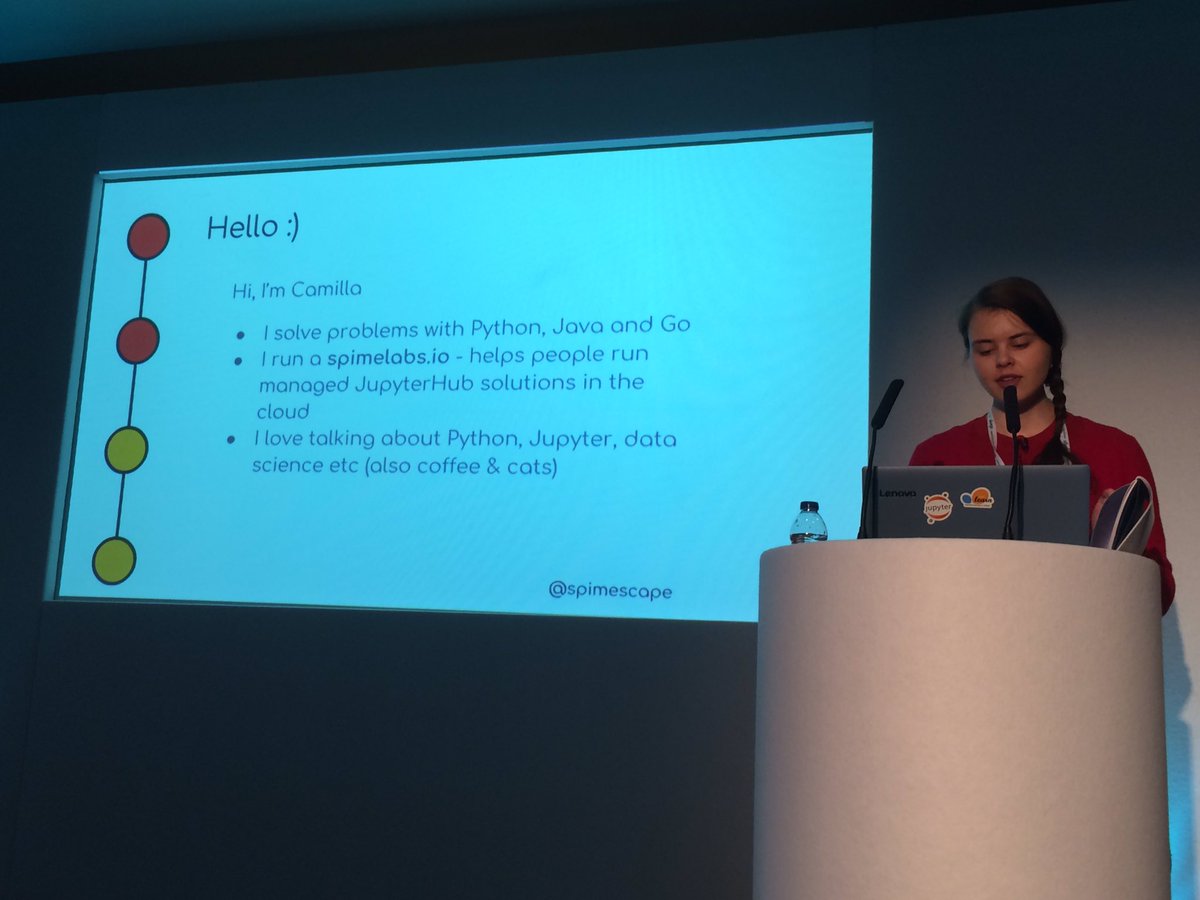 SPataut's tweet photo. Great talk from @spimescape about JupyterHub! #PyDataLND https://t.co/yVVYqMNc06