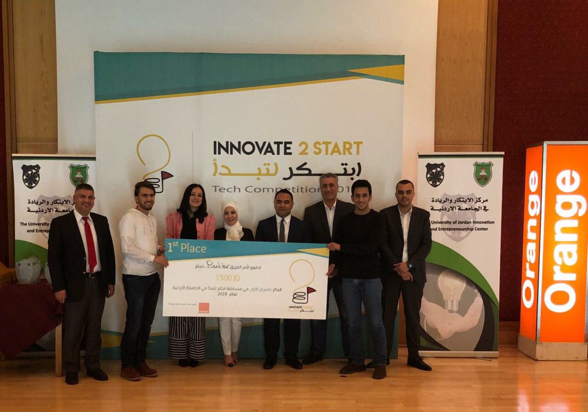 orangeJo's tweet photo. The results are in! Congratulations to our winners in the #innovate2start competition, first place goes to: Rentler, second: QR-Cup and third Deaf Translator. 
We wish you more success to come. https://t.co/McCKHHCnw2