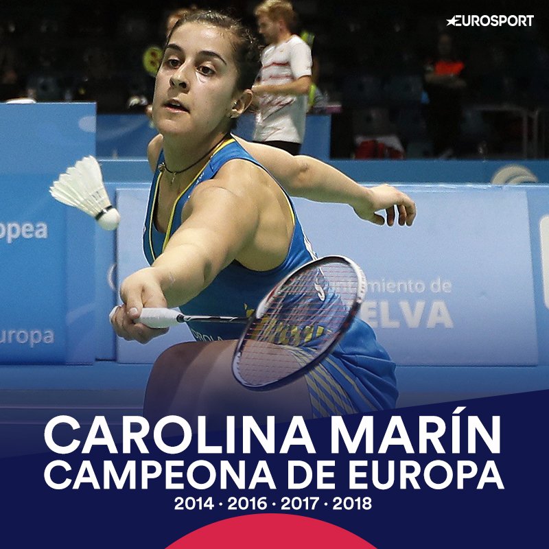¡CAMPEONA DE EUROPA! 🇪🇸 ¡Histórica <a href="/CarolinaMarin/">Carolina Marín</a>! ➡️ bit.ly/2vTiATL
🏆 2014
🏆 2016
🏆 2017
🏆 2018