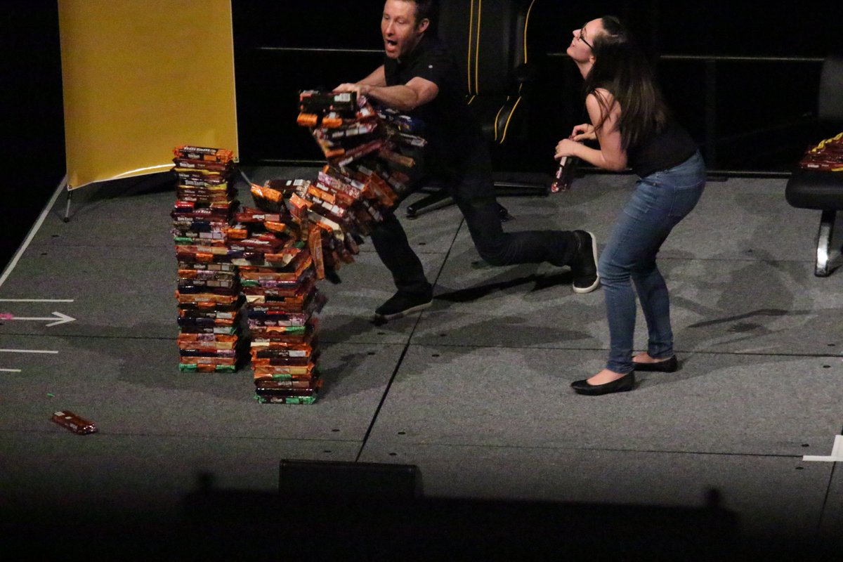 The Tim Tam Tower collapse <a href="/michaelrosenbum/">Michael Rosenbaum</a> #goldnova #timtam #jenga