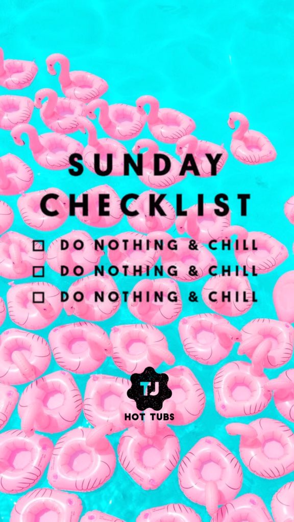 TJHotTubs's tweet photo. THE OFFICIAL SUNDAY CHECKLIST!! ✅💦

 #hottub #hottubhire #tjhottubs #bristol #occasion #celebration #speacialday #anniversary #romantic #party #uk #bristol #spa #jacuzzi #jacuzzitime #sunday #sundayfunday #lazyday #LazySundayAfternoon #SundayThoughts https://t.co/IkLtZDtQBy