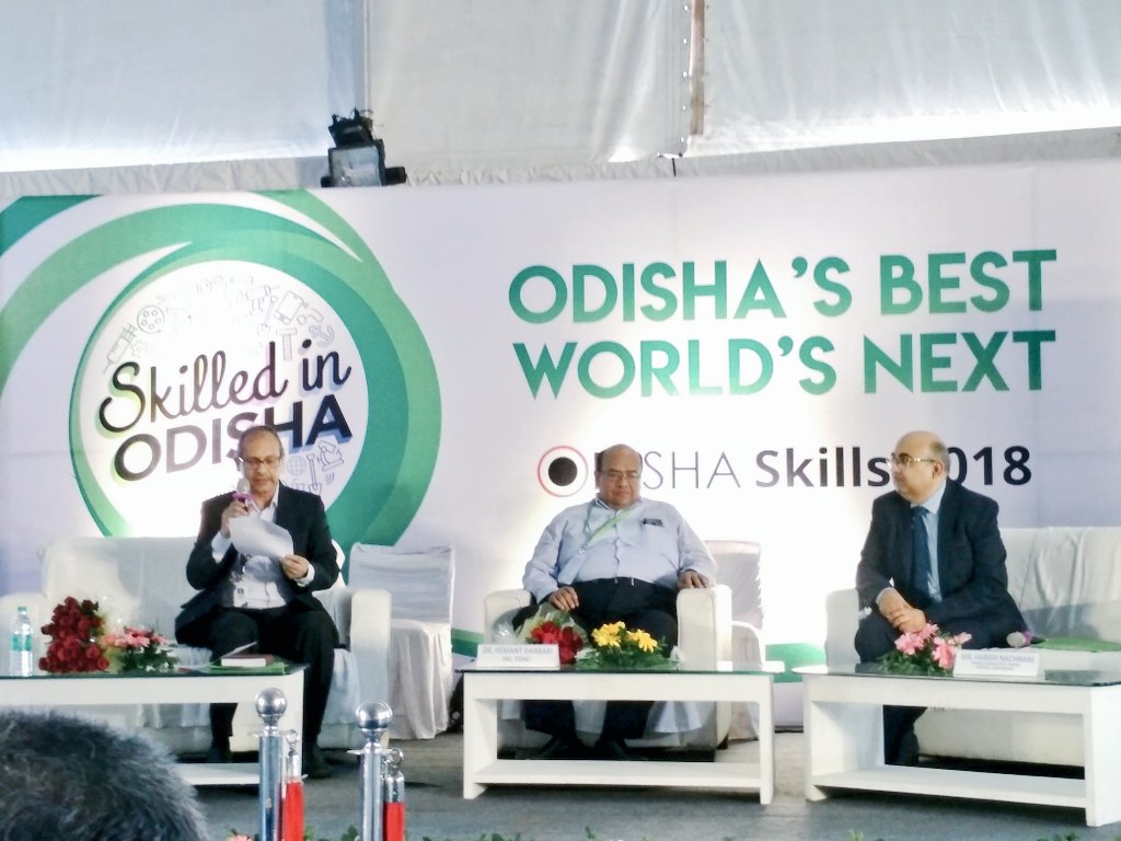 CUTMIndia's tweet photo. Vice Chancellor of #CenturionUniversity, Dr. Haribandhu Panda along with Dr. #HemantDarbari, DG @cdacindia &amp; Mr. #HarishNanchnani from Festo Germany moderating a panel discussion on "Technology for Skills Development". https://t.co/LOXaimhS5N