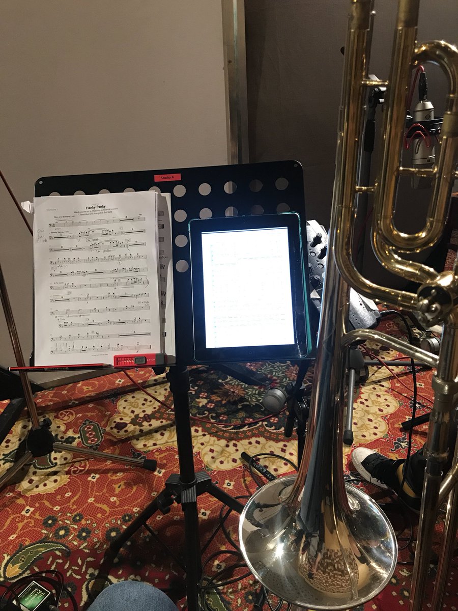 jrpippen's tweet image. Back on the light side! Having a lovely time with @LGBigBand at @PremisesStudios lovely to do some Jazz again! Great Studio!! #king3b #bigband #trombone #silversonic #jazz