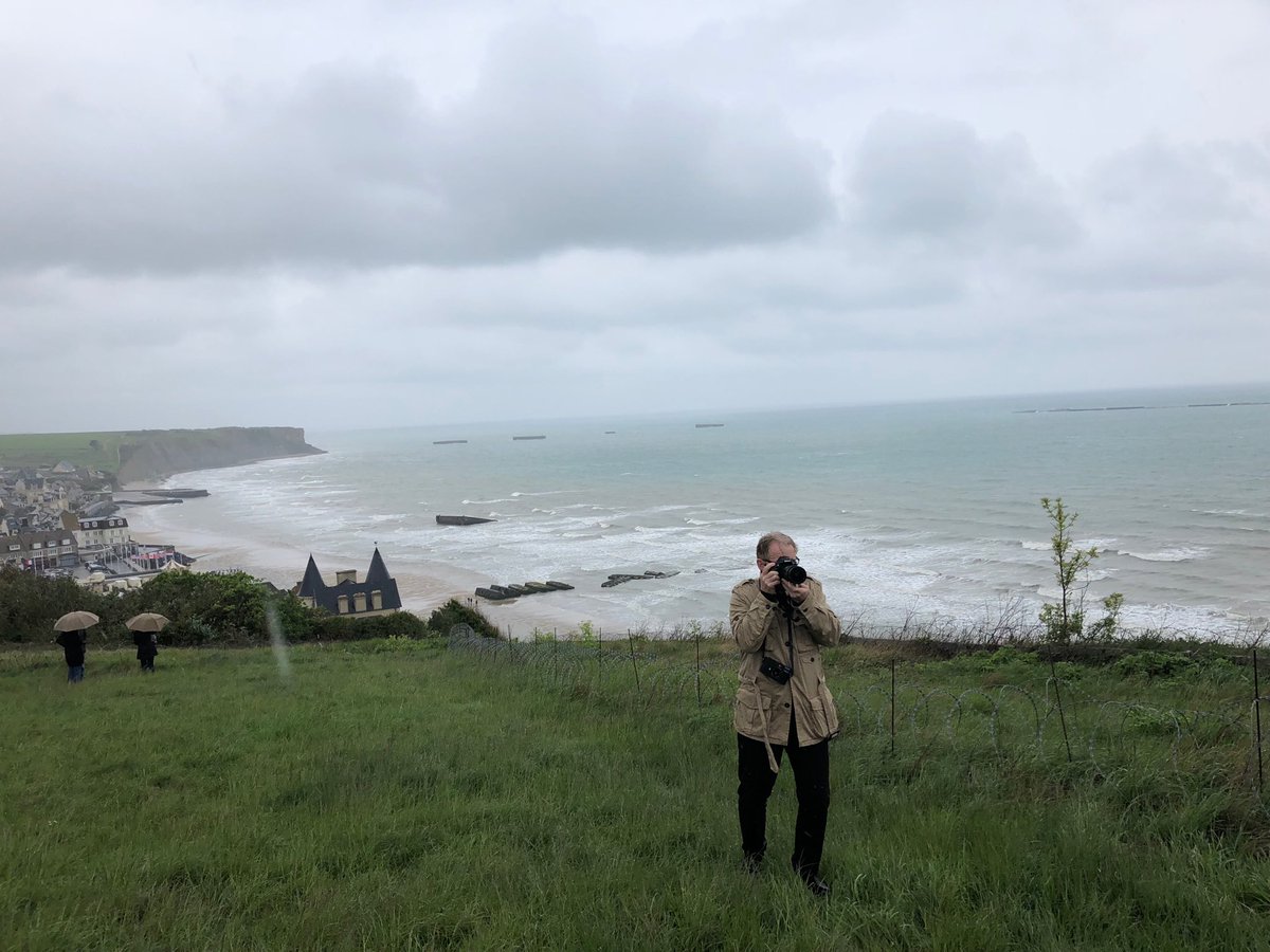 My best effort to win a Pulitzer, a photo of @DavidTurnley taking a photo. #Normandy #PulitzerPrizeWinner #BonjourBlue