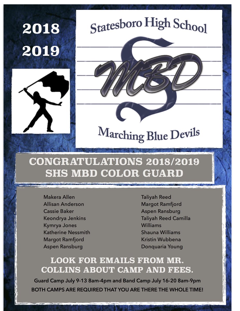 Congratulations to our newest members of the MBD family. MBD Color Guard 2018/19