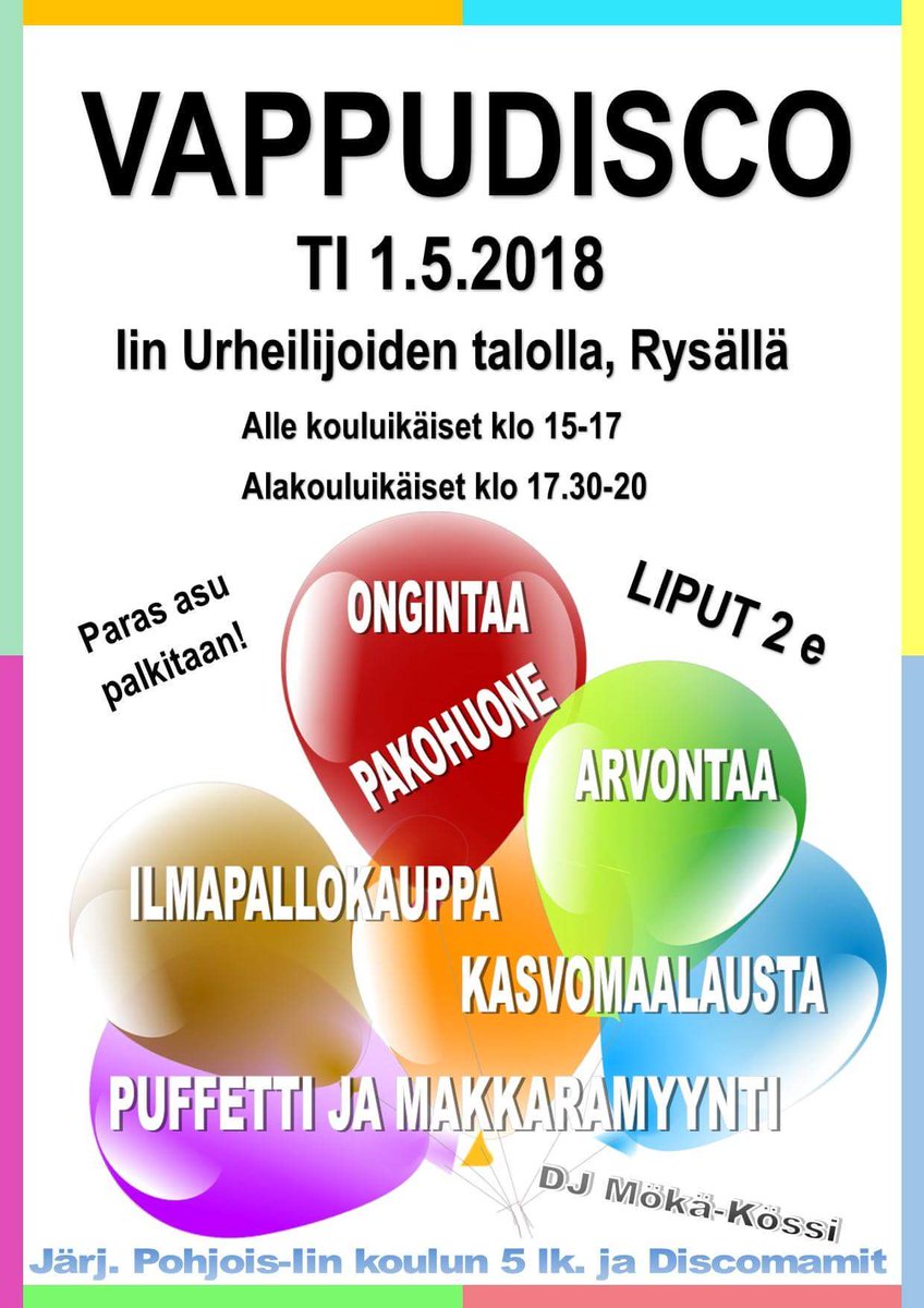 riittaraina's tweet photo. Vappudisco ti 1.5.2018 #vappu https://t.co/CFwSdRCzVf