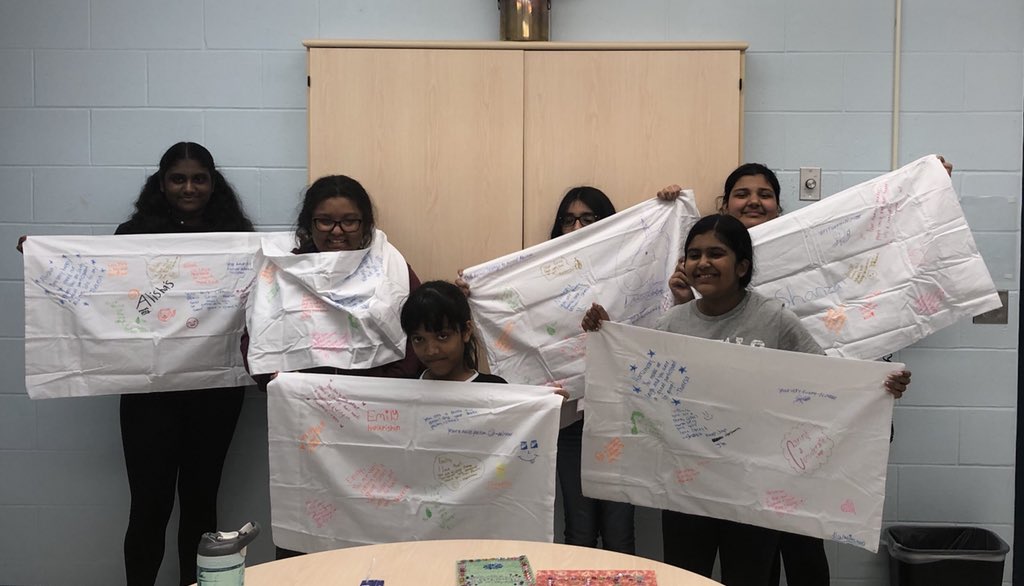 FTempioHillier's tweet photo. Girls Circle @eagleplainsps celebrate & support one another by sharing positive messages on personalized pillowcases and end of their final session with activities and a pizza party 🍕🎉 #friendsfoodfun #stronggirlslifteachotherup ❤️ https://t.co/M5IYAf98Aa