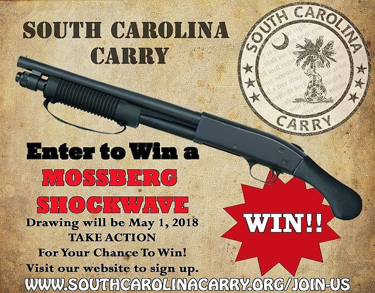 SC_Carry's tweet image. Tomorrow is the last day to become a member and be eligible to win this Mossberg Shockwave. Follow this link to join - sccarry.org
Drawing will be held May 1st. 
If you're in the Upstate consider using Baier Arms LLC for your purchases and FFL transfers.