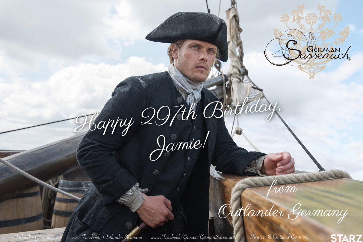 OutlandrGermany's tweet photo. The King of Men - James Alexander Malcom MacKenzie Fraser - feiert heute seinen 297. Geburtstag 🎂
Cò-latha breith sona dhut! - Happy Birthday, Jamie! 🎉🎈
#Outlander #HappyBDayJamie #JAMMF @SamHeughan https://t.co/6zrqHGhNie