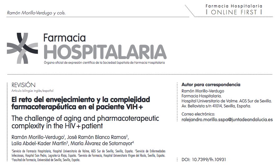JGarciaPellicer's tweet photo. El reto del envejecimiento y la complejidad farmacoterapéutica en el paciente VIH+
https://t.co/DNx6lReUHx https://t.co/jCAhXqJmkN
