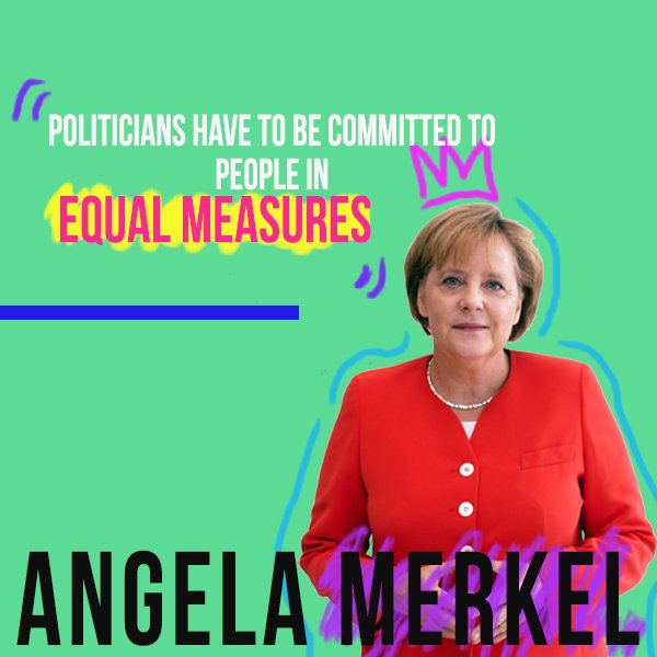 Menurut kanselir Jerman, Angela Markel. Politisi harus berkomitmen dan memperlakukan orang-orang secara merata.

#genderequality
#0discrimination
#idonthearthem