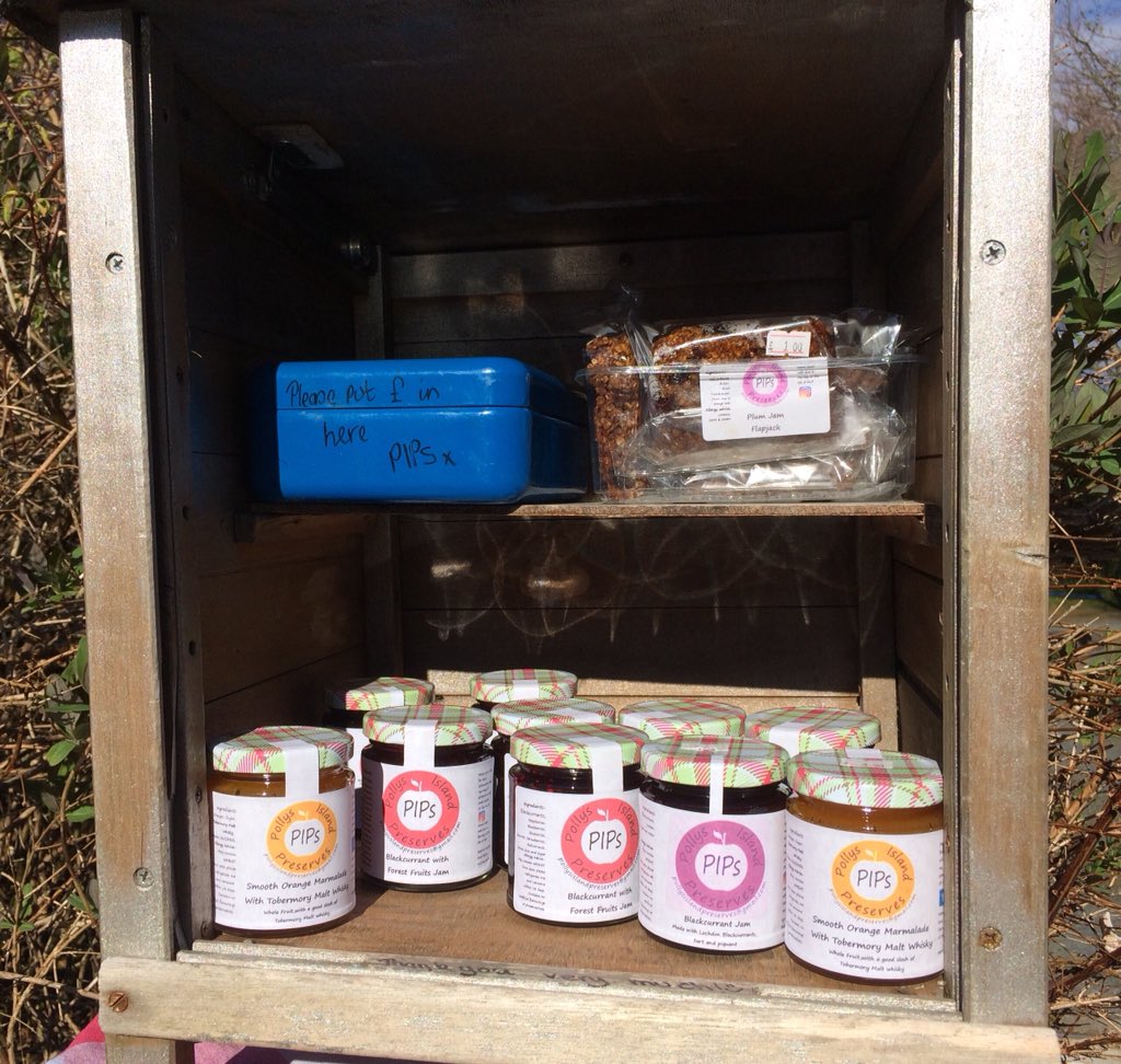 #Mull  on a sunny spring Sunday  :  Calgary beach, Tobermory, Honesty Box wth homemade jams