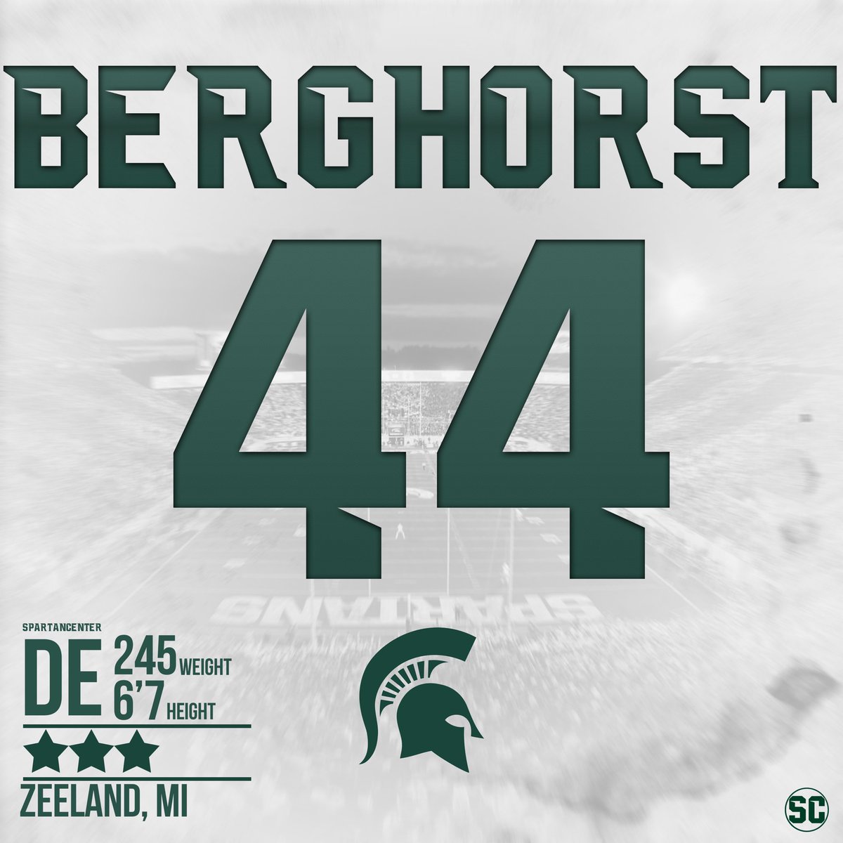 SpartanCenterig's tweet photo. 6’7 245lbs DE from Zeeland, Michigan, Adam Berghorst (@adam_berghorst) picks Michigan State over Michigan and Notre Dame. Everyone show him some love! https://t.co/sfy6xrTXO7